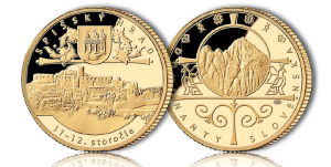 Zobrazenie Spišského hradu na zlatej medaile